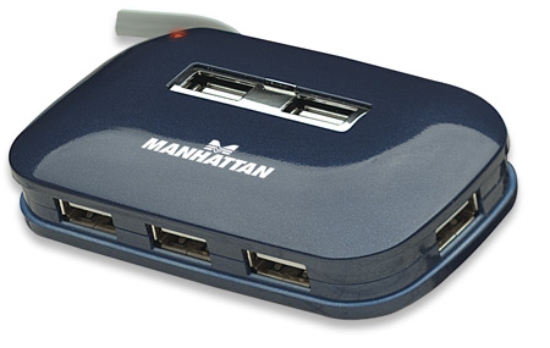 Imagen de HUB USB-A V2.0  7 Ptos Azul CON Fuente