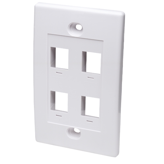 Imagen de TAPA (FACEPLATE) 4 PERFORACION BLANCO