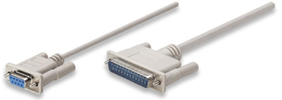 Imagen de CABLE NULL MODEM DB9H-DB25M 1.8M, MOL