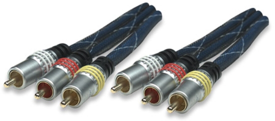 Imagen de *CABLE AV, RCA 3 A 3 CONECTORES  3.0M AZU