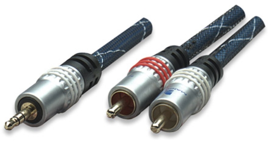 Imagen de *CABLE AV, ESTEREO 3.5MM A 2 RCA 1.5M,AZ