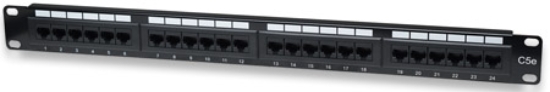 Imagen de PANEL PARCHEO CAT 5E, 24 PTOS 1 NIV. RACK