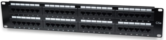 Imagen de PANEL PARCHEO CAT 5E, 48 PTOS 2 NIV. RACK