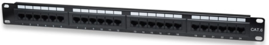 Imagen de PANEL PARCHEO CAT 6, 24 PTOS 1 NIV. RACK