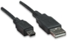 Imagen de Cable USB V2.0 A-Mini B 1.8M Negro
