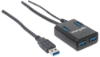 Imagen de HUB USB-A V3.0  4 Ptos A, CON fuente, Negro
