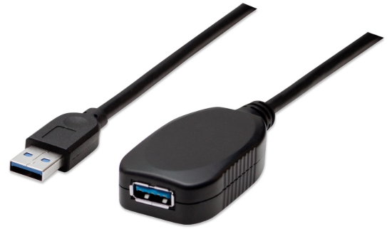 Imagen de Cable USB V3.2 Ext. Tipo A  5.0M Negro, 5Gbps