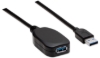 Imagen de Cable USB V3.2 Ext. Tipo A  5.0M Negro, 5Gbps