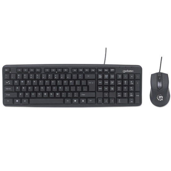 Imagen de Teclado y mouse óptico USB cableado, combo