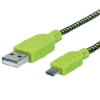 Imagen de *Cable USB V2 A-Micro B, Bolsa Textil 1.0M Verde/Negro