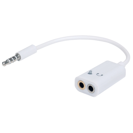 Imagen de Adaptador Audio 3.5mm 1 M a 2 H, Divide Audio para Audifono y Mic