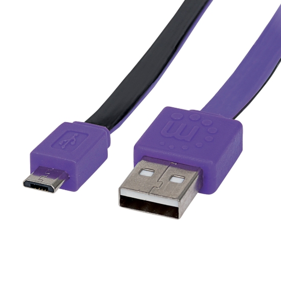 Imagen de Cable USB V2 A-Micro B, Blister PLANO 1.0M Morado/Negro