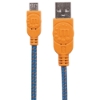 Imagen de *Cable USB V2 A-Micro B, Bolsa Textil 1.8M Naranja/Azul