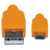 Imagen de *Cable USB V2 A-Micro B, Bolsa Textil 1.8M Naranja/Azul