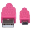 Imagen de Cable USB V2 A-Micro B, Bolsa Textil 1.8M Rosa/Morado