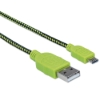 Imagen de *Cable USB V2 A-Micro B, Bolsa Textil 1.8M Verde/Negro