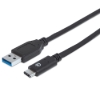 Imagen de Cable USB-C V3.2 C-A  3.0M Negro, 5Gbps