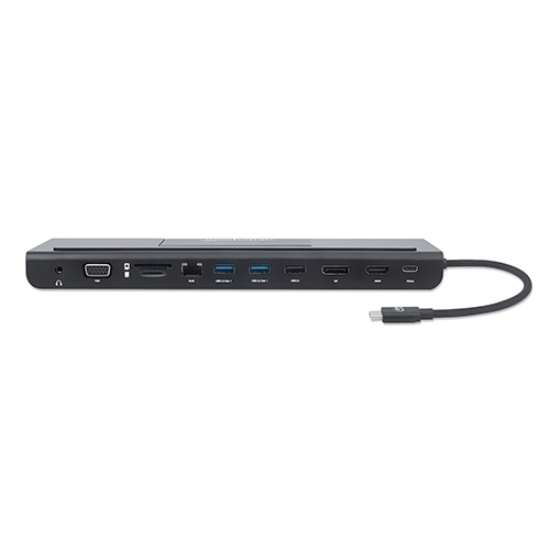 Imagen de Docking USB-C 11 ptos, HDMI/DP/VGA, USB-C PD/2xUSBv3.2/USBv2.0, Red/Audio/SD/micro SD