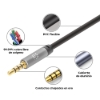 Imagen de Cable Audio Estereo 3.5mm M-M 2.0M Negro/Aluminio Plateado