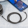 Imagen de Cable Audio Estereo 3.5mm M-M 2.0M Negro/Aluminio Plateado