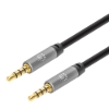 Imagen de Cable Audio Estereo 3.5mm M-M 1.0M Negro/Aluminio Plateado