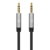 Imagen de Cable Audio Estereo 3.5mm M-M 1.0M Negro/Aluminio Plateado