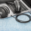 Imagen de Cable Audio Estereo 3.5mm M-M 1.0M Negro/Aluminio Plateado