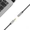 Imagen de Cable Audio Estereo 3.5mm Exten. M-H 1.0M Negro/Aluminio Plateado
