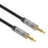 Imagen de Cable Audio Estereo 3.5mm M-M 5.0M Negro/Aluminio Plateado
