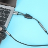 Imagen de Adaptador Audio 3.5mm 1 H a 2 M, 15cm, Cable que Divide Audio para Audifono y Mic, Aluminio Plateado