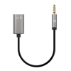 Imagen de Adaptador Audio 3.5mm TRRS 1 M a 2 H, 20cm, Divide Audio para Audifono y Mic, Negro