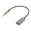 Imagen de Adaptador Audio 3.5mm TRRS 1 M a 2 H, 20cm, Divide Audio para Audifono y Mic, Negro