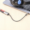 Imagen de Adaptador Audio 3.5mm TRRS 1 M a 2 H, 20cm, Divide Audio para Audifono y Mic, Negro