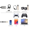 Imagen de Adaptador Audio 3.5mm TRRS 1 M a 2 H, 20cm, Divide Audio para Audifono y Mic, Negro