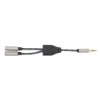 Imagen de Adaptador Audio 3.5mm 1 M a 2 H, 15cm, Conecta dos audifonos a un jack de 3.5mm, Aluminio, Negro / P