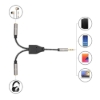 Imagen de Adaptador Audio 3.5mm 1 M a 2 H, 15cm, Conecta dos audifonos a un jack de 3.5mm, Aluminio, Negro / P
