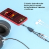 Imagen de Adaptador Audio 3.5mm 1 M a 2 H, 15cm, Conecta dos audifonos a un jack de 3.5mm, Aluminio, Negro / P