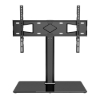 Imagen de Soporte TV p/mesa 45kg, 32" a 65" Altura Ajustable, Base de Vidrio