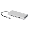 Imagen de Docking USB-C 12 ptos, HDMIx3, USB-C PD/USB-C/2xUSBv3.2/2xUSBv2.0, Red/SD/micro SD