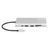 Imagen de Docking USB-C 12 ptos, HDMIx3, USB-C PD/USB-C/2xUSBv3.2/2xUSBv2.0, Red/SD/micro SD