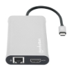 Imagen de Docking USB-C 12 ptos, HDMIx3, USB-C PD/USB-C/2xUSBv3.2/2xUSBv2.0, Red/SD/micro SD