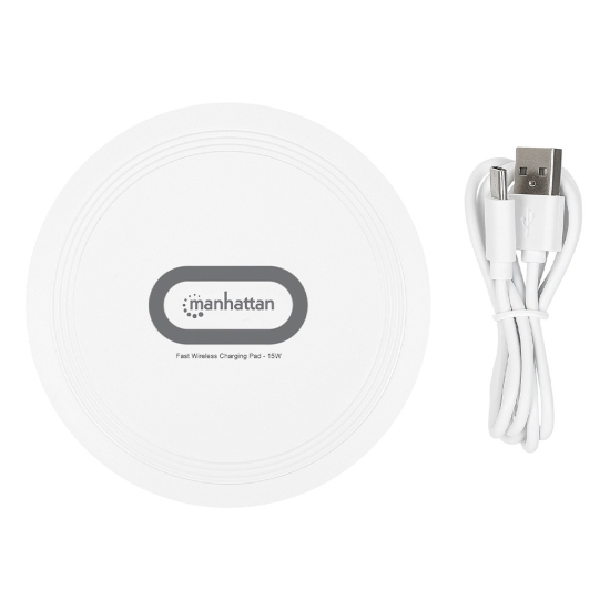 Imagen de Cargador Inalambrico de Celular 15W, Qi, redondo, Blanco