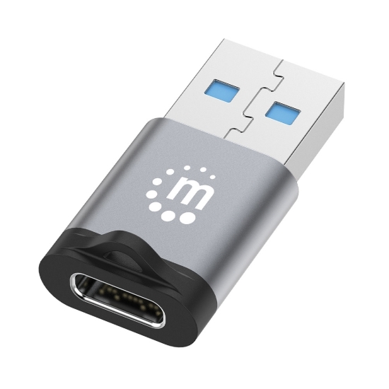 Imagen de Adaptador USB-C V3.2 Gen1, AM-CH, 5Gbps 3A, Aluminio Gris Espacial/Negro