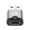 Imagen de Adaptador USB-C V3.2 Gen1, AM-CH, 5Gbps 3A, Aluminio Gris Espacial/Negro