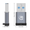 Imagen de Adaptador USB-C V3.2 Gen1, AM-CH, 5Gbps 3A, Aluminio Gris Espacial/Negro