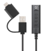 Imagen de Convertidor USB 2.0 / USB-C a Tarjeta Sonido 3.5 mm, cable con controles