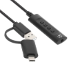 Imagen de Convertidor USB 2.0 / USB-C a Tarjeta Sonido 3.5 mm, cable con controles