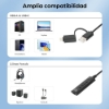 Imagen de Convertidor USB 2.0 / USB-C a Tarjeta Sonido 3.5 mm, cable con controles