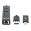 Imagen de Adaptador de Red GB USB A/C +Hub 3 ptos V3.0