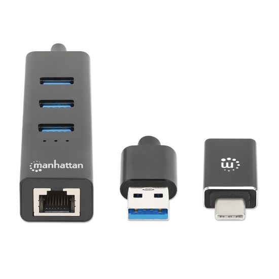Imagen de Adaptador de Red GB USB A/C +Hub 3 ptos V3.0